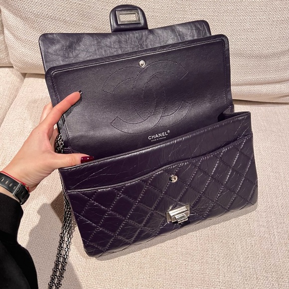 Chanel Large plum color 2.55 iconic classic double flap - Picture 7 of 13